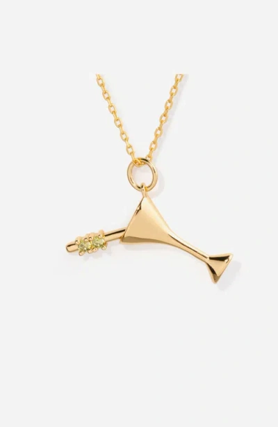 Little Sky Stone Martini Charm Necklace In Gold