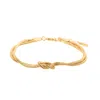 Little Sky Stone Men's Gold Love Knot Bracelet
