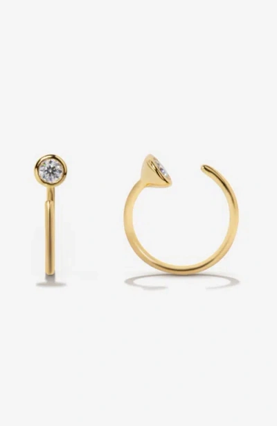 Little Sky Stone Moissanite Open Hoop Earrings In Gold