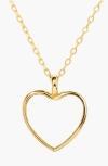 Little Sky Stone Mop Heart Charm Necklace In Gold/off-white