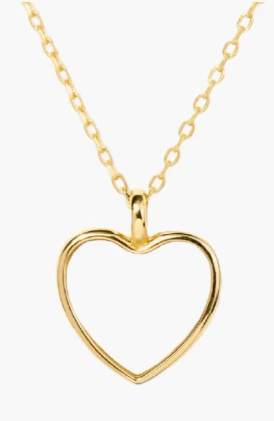 Little Sky Stone Mop Heart Charm Necklace In Gold