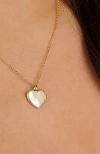 Little Sky Stone Mop Heart Charm Necklace In Multi