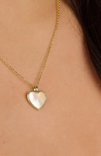 Little Sky Stone Mop Heart Charm Necklace In Multi