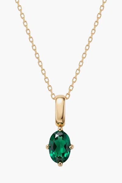 Little Sky Stone Oval Birthstone Necklace In Gold