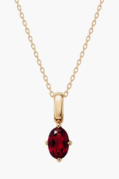 Little Sky Stone Oval Birthstone Necklace In Gold