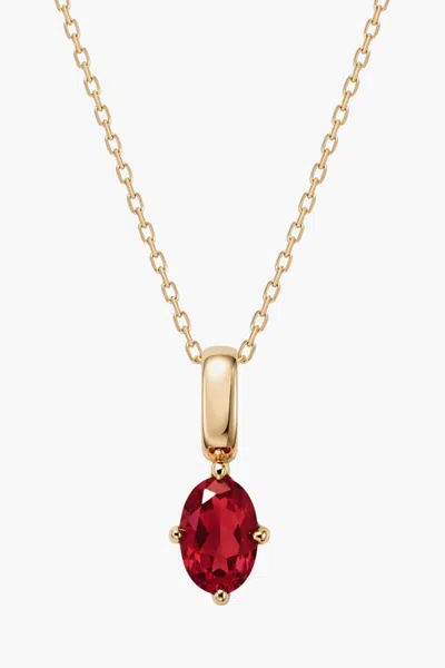 Little Sky Stone Oval Birthstone Necklace In Gold