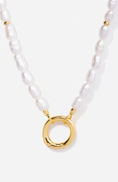 Little Sky Stone Pearl Energy Gemstone Necklace In Gold