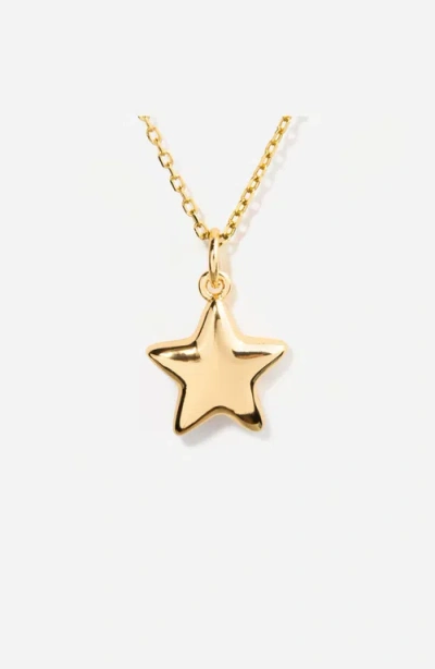 Little Sky Stone Puffy Star Charm Necklace In Gold