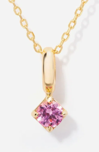 Little Sky Stone Round Birthstone Necklace In Gold