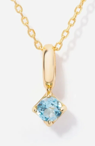 Little Sky Stone Round Birthstone Necklace In Gold