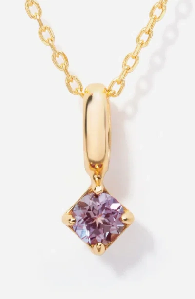 Little Sky Stone Round Birthstone Necklace In Gold