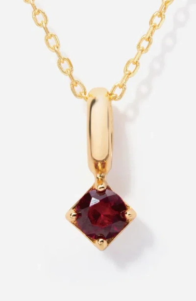 Little Sky Stone Round Birthstone Necklace In Gold