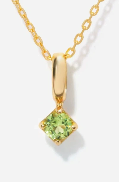 Little Sky Stone Round Birthstone Necklace In Gold