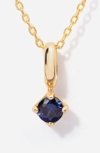 Little Sky Stone Round Birthstone Necklace In Gold