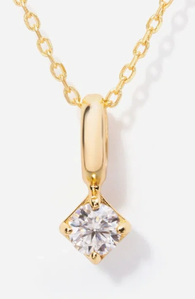Little Sky Stone Round Birthstone Necklace In Gold