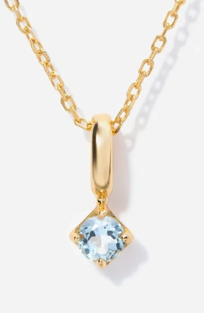 Little Sky Stone Round Birthstone Necklace In Gold