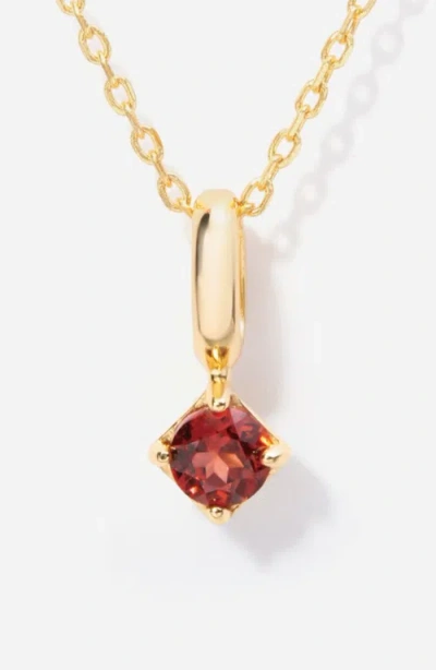 Little Sky Stone Round Birthstone Necklace In Gold