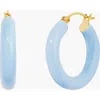 Little Sky Stone Sasha Enamel Hoop Earrings In Blue
