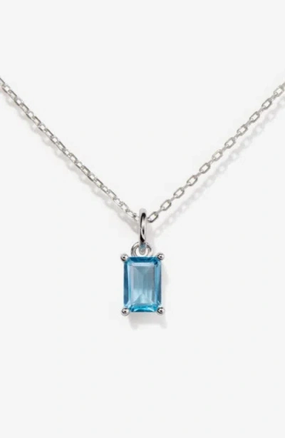 Little Sky Stone Silver Birthstone Necklace In Blue