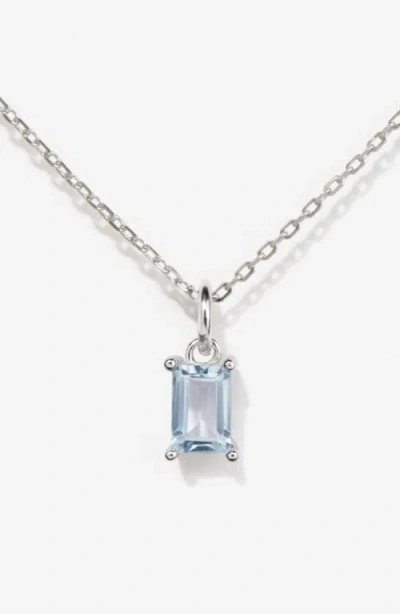 Little Sky Stone Silver Birthstone Necklace In Blue