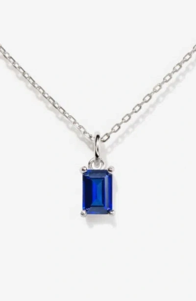 Little Sky Stone Silver Birthstone Necklace In Blue