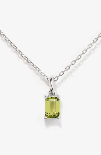 Little Sky Stone Silver Birthstone Necklace In Green