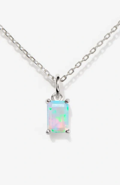 Little Sky Stone Silver Birthstone Necklace In Multi