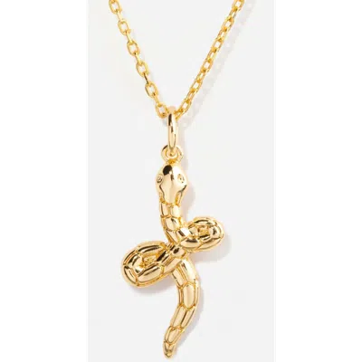 Little Sky Stone Snake Charm Necklace In Gold