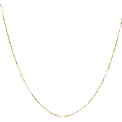 Little Sky Stone Vivienne Pearl Necklace In Gold