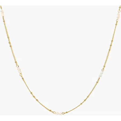 Little Sky Stone Vivienne Pearl Necklace In Gold/cream