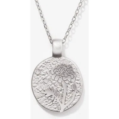 Little Sky Stone Water Lily July Birth Flower Necklace In Animal Print