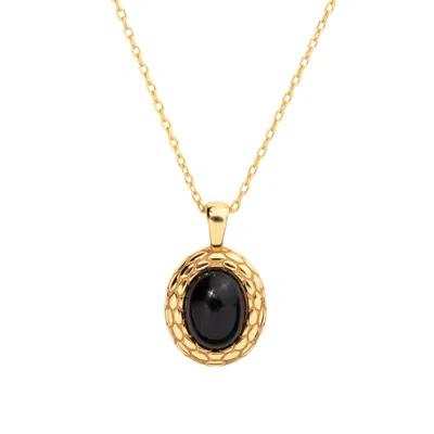 Little Sky Stone Women's Black Snake Onyx Necklace