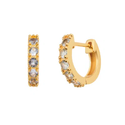 Little Sky Stone Women's Blue Birthstone Huggie Earrings - March