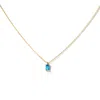 Little Sky Stone Women's Gold / Blue Tiny Baguette Aquamarine Gold Necklace