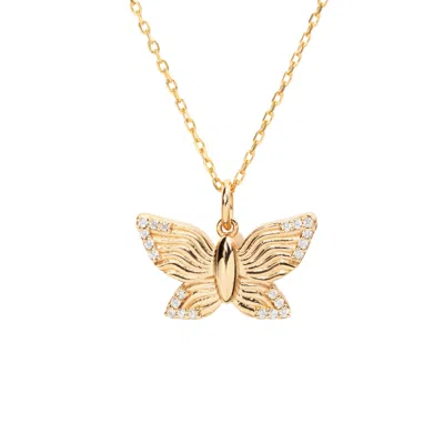 Little Sky Stone Women's Gold Butterfly Necklace