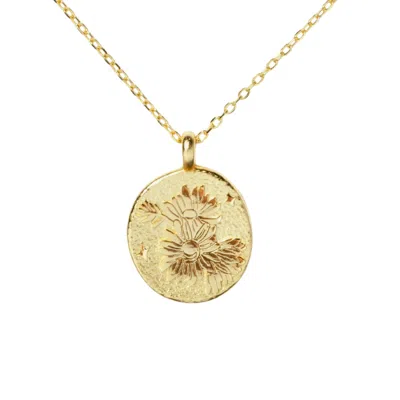 Little Sky Stone Women's Gold Daisy April Birth Flower Necklace