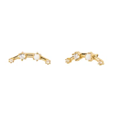 Little Sky Stone Women's Gold Elara Crawler Earrings