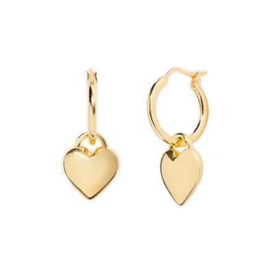 Little Sky Stone Women's Gold Freya Puffed Heart Drop Earrings