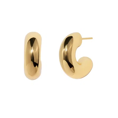 Little Sky Stone Women's Gold Medium Chunky Hoop Earrings