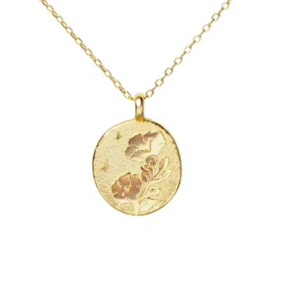Little Sky Stone Women's Gold Morning Glory September Birth Flower Necklace