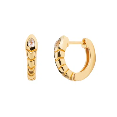 Little Sky Stone Women's Gold Snake Huggie Earrings