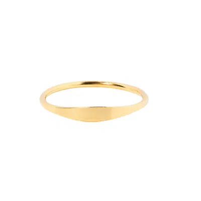 Little Sky Stone Women's Gold Thin Signet Ring