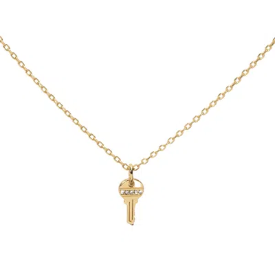 Little Sky Stone Women's Gold Tiny Key Pendant Necklace