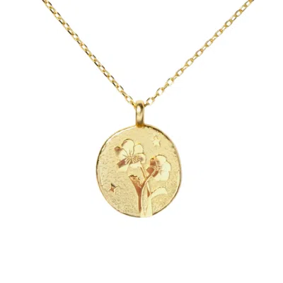 Little Sky Stone Women's Gold Violet February Birth Flower Necklace
