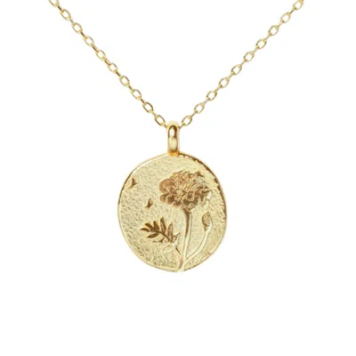 Little Sky Stone Women's Marigold October Birth Flower Necklace
