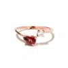 Little Sky Stone Women's Rose Gold / Red Garnet Serpentine Rose Gold Ring