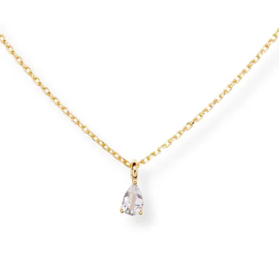 Little Sky Stone Women's Teardrop Solitaire Moissanite Pendant Necklace