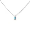 Little Sky Stone Women's White Tiny Baguette Opal Sterling Silver Necklace