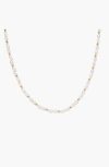 Little Sky Stone Zera Pearl Choker Necklace In Off-white/gold