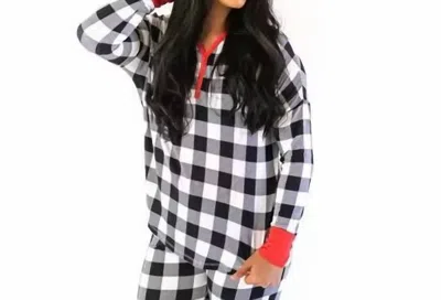 Little Sleepies Pajama Set In Buffalo Plaid In Multi